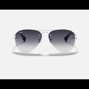 RAY BAN Aviator Rimless Silver Gradient Sunglasses